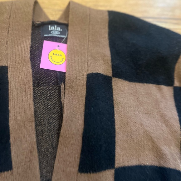 New Dressed In Lala Oversized Cardigan Checkered Size L/XL - Picture 5 of 8